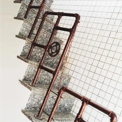 工业风复古酒吧楼梯扶手做旧铁艺护栏阁楼装饰栏杆餐厅隔断围栏