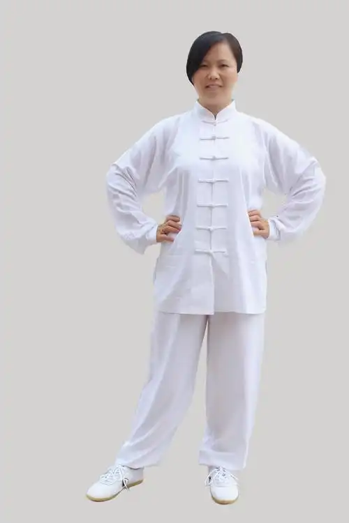 御承斜纹棉太极服武术服装 表演练功服晨练服 黑色白色成人儿童