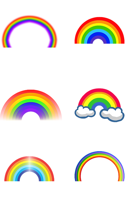 卡通素材小元素彩虹七彩扁平风免扣png