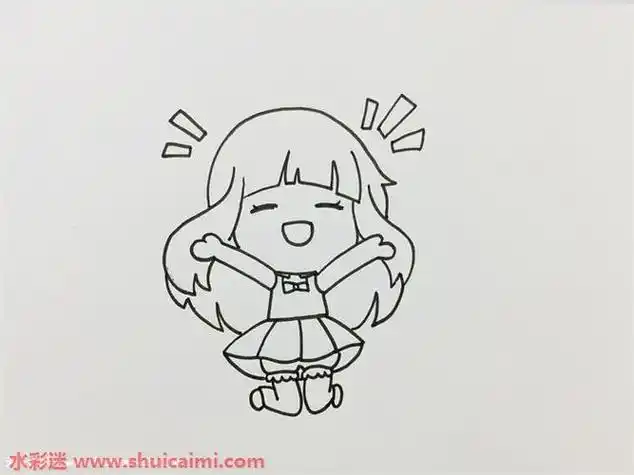 图怎么画简笔画教程跳芭蕾舞的漂亮小女孩简笔画简笔画--q版跳孔雀舞