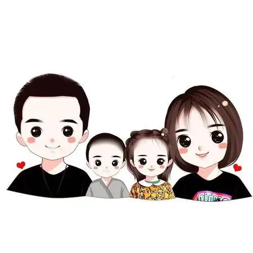 微信头像该换新的啦,卡通手绘全家福头像,让人心情瞬间变好