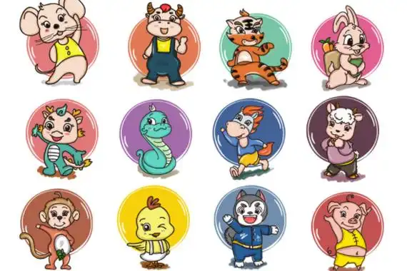 虎和兔马和羊狗和猪可以把十二个动物叠在一起,来一波合~~十二生肖