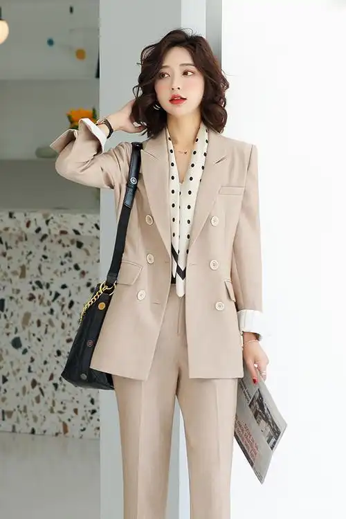 小西装套装秋冬职业装女套装西装套装时尚大码显瘦工装西装套装