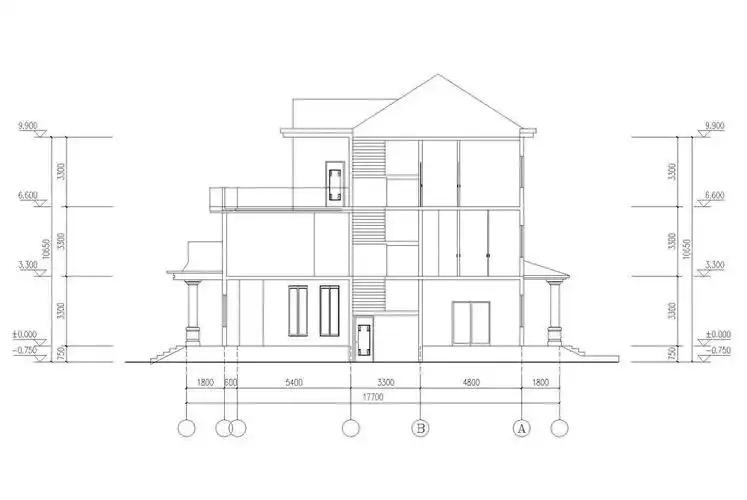 农村三层别墅房屋立面设计图