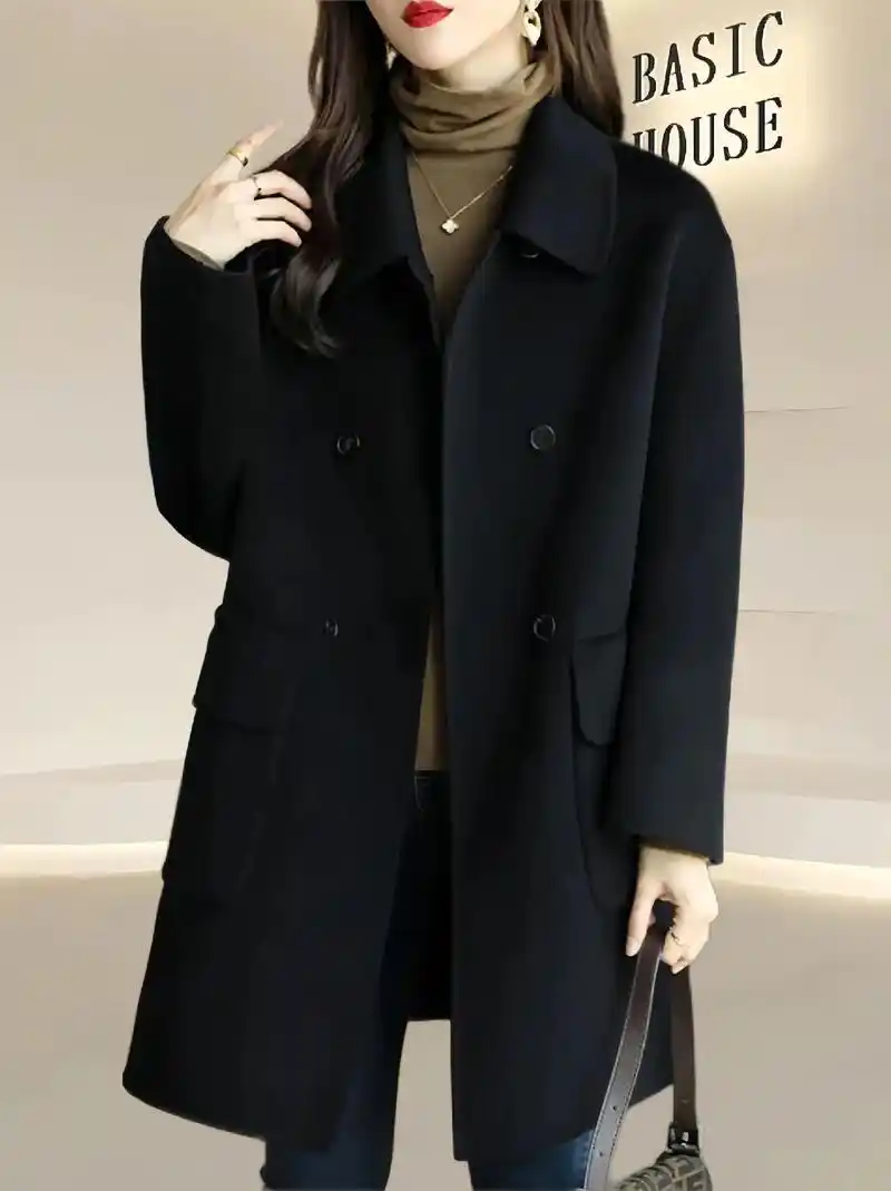 高端加厚毛呢西装外套女中长款小个子大衣 .姐妹们,你们秋冬的 - 抖音