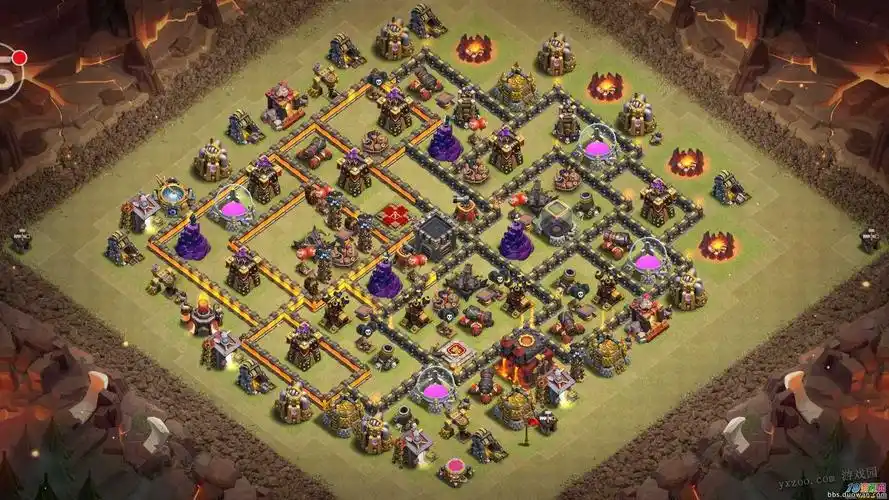 coc部落战10本阵型推荐全防御建筑布局分享