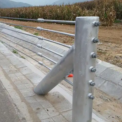 庞景实业柔性钢索护栏防撞钢丝绳栏杆5索6索可定制gs56