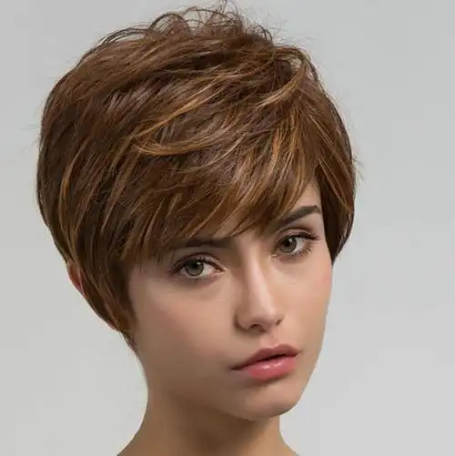 欧美假发女短直发棕色混丝短发时尚化纤头套跨境供应现货批发代理