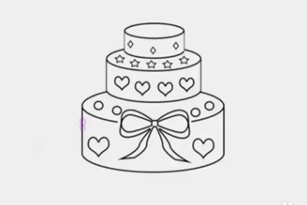画步骤图彩色画生日蛋糕 画一个简单的生日蛋糕 儿童画生日蛋糕简笔画