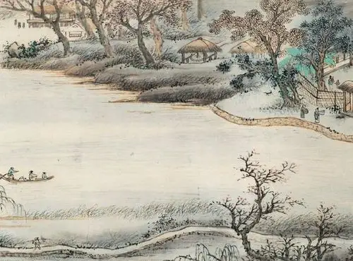 清代李含渼《水村图》卷