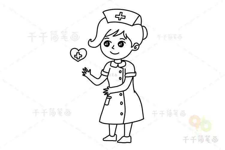 五一劳动节护士简笔画 致敬医护人员_白衣天使护士简笔画