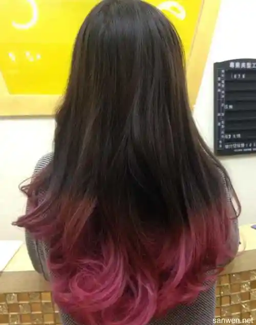 黑色渐变色头发图片