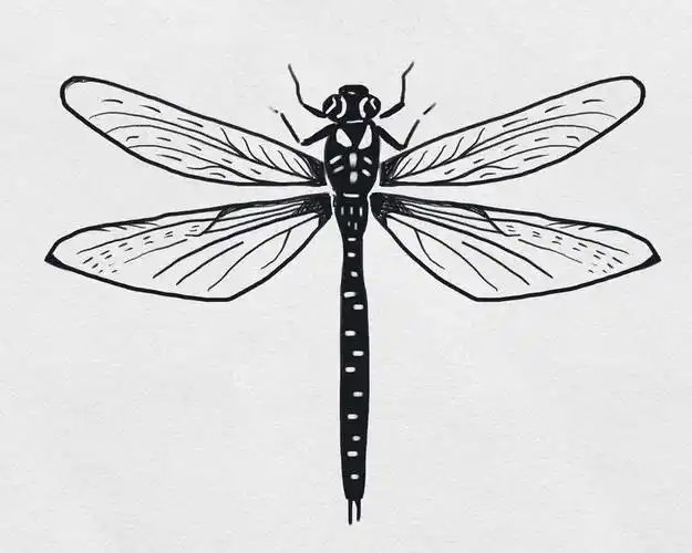 蜻蜓黑psd手绘剪贴画