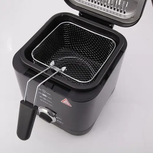 米考拉 家用 电炸锅 自动恒温 油炸锅1.5l油炸机多功能 金属拉丝