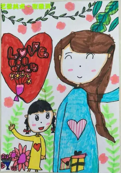 艺馨美术学校中海综合初级班作品《母亲节海报》