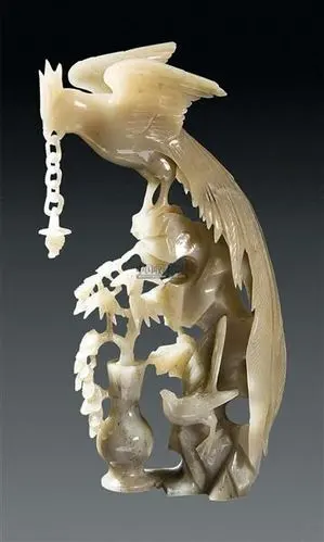 玉雕绶带鸟摆件 -  - 瓷器 玉器 工艺品专场 - 十五周年秋季文物艺术