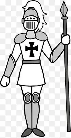 古代卡通守城士兵简笔画