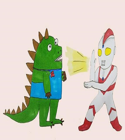 奥特曼打怪兽_露西学画画