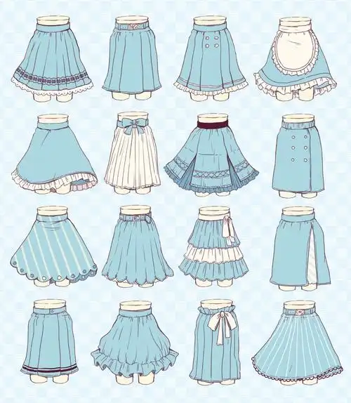 可爱的裙子绘画素材.twitter:sakura_oriko