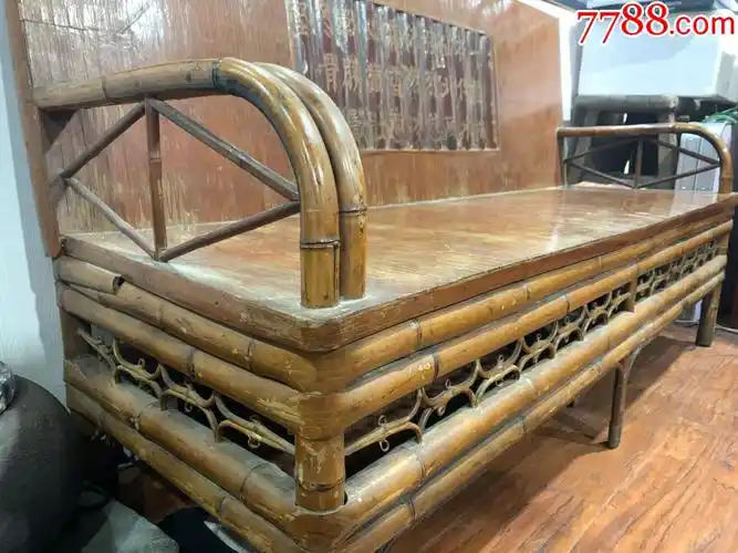 民国竹沙发一张,名家何香凝-其他竹制品-7788文玩