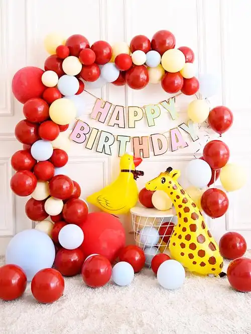 女孩一周岁女宝宝百天百日宴周岁宴生日派对装饰布置气球背景墙