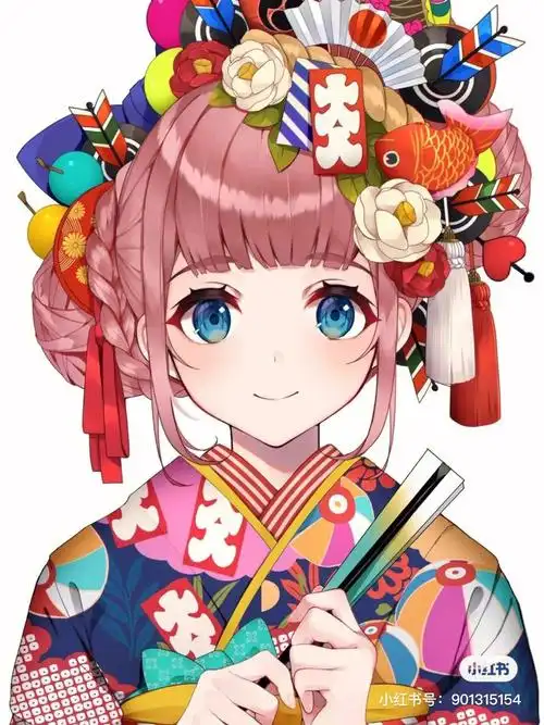 可爱女生半身简单动漫临摹素材