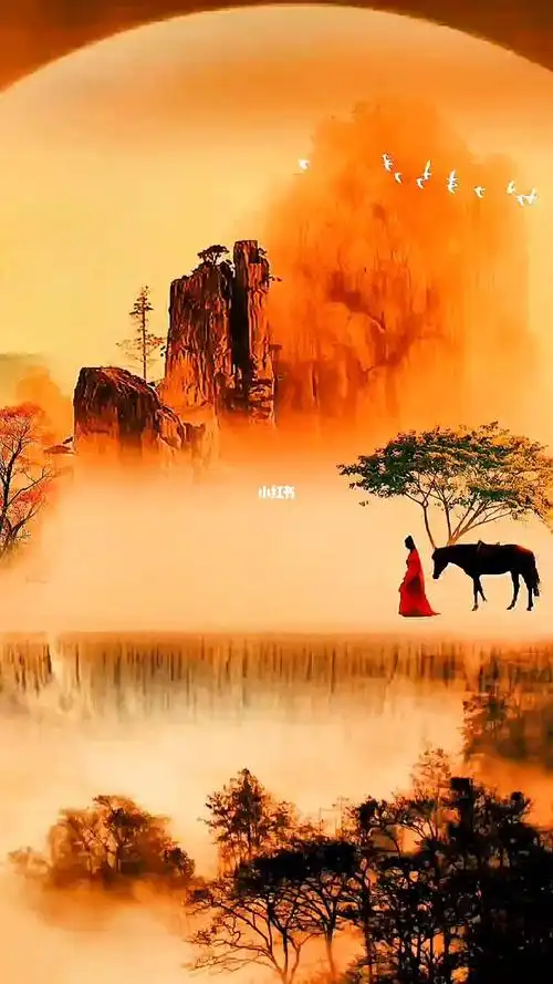 一人一马无牵挂治愈系漫画古风