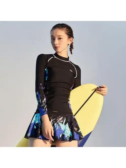 hosa浩沙分体泳衣女士遮肚显瘦冲浪服2020春夏新款运动裙式游泳衣