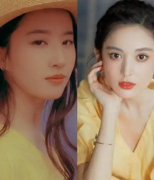 娜扎和刘亦菲差5岁,穿同款黄色连衣裙,却不是靠少女感就能赢?