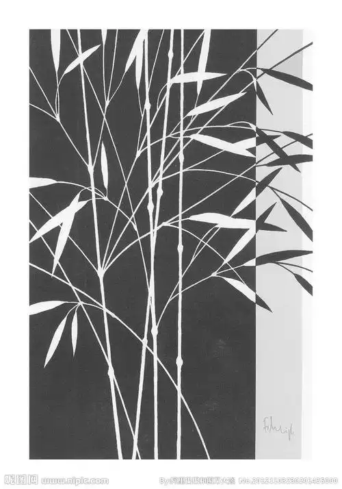 黑白中国画水墨竹子图片