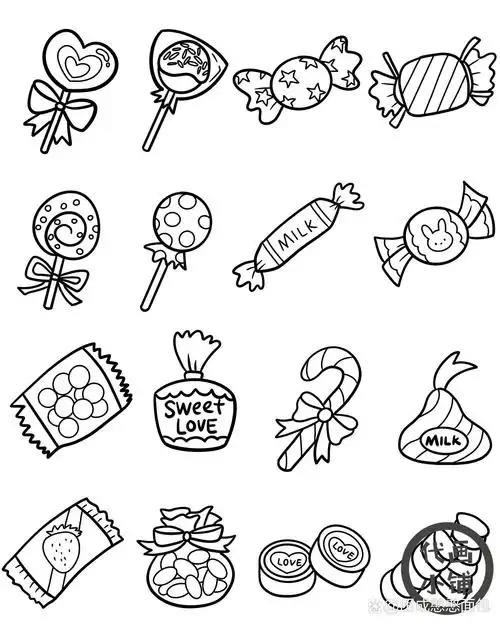 糖果简笔画(可打印