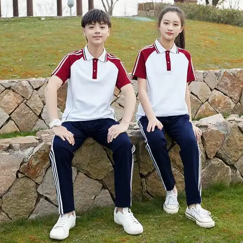 校服套装初中中学生夏季班服短袖小学生二年级两件校服