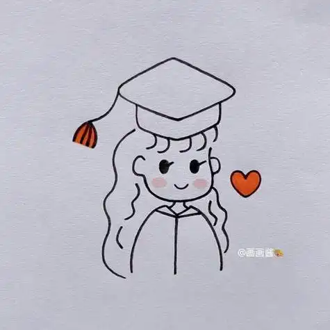 简笔画毕业季祝福