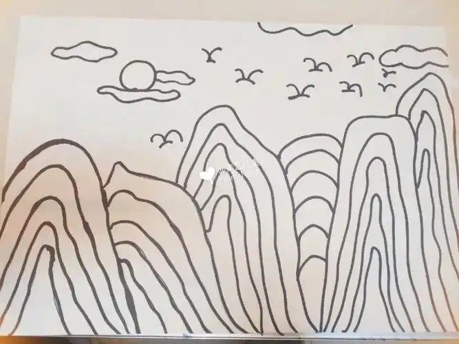 儿童创意画《千里江山图》