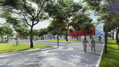 中学 学校 校园景观 lumion 表现|空间|景观设计|梁西凹 - 原创作品