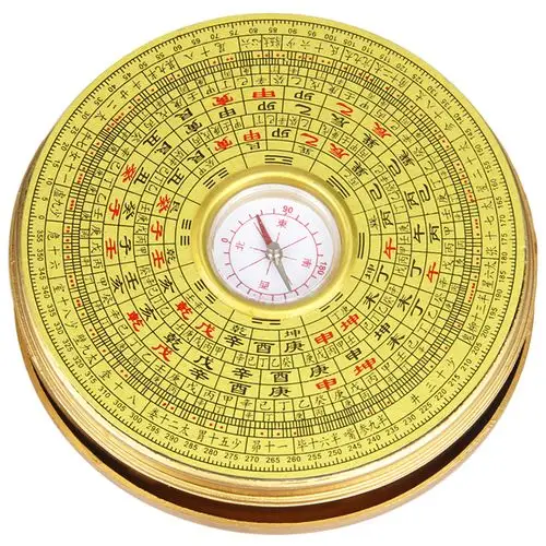 臻礼 罗盘风水盘合金纯铜摆件高精度指南针随身携带八卦罗盘