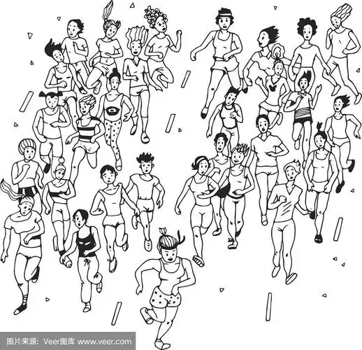 一群女子马拉松选手