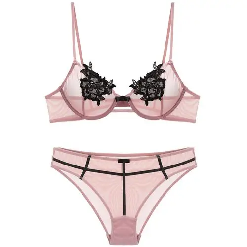 透明人的秘密绣花文胸性感刺绣超薄文胸套装