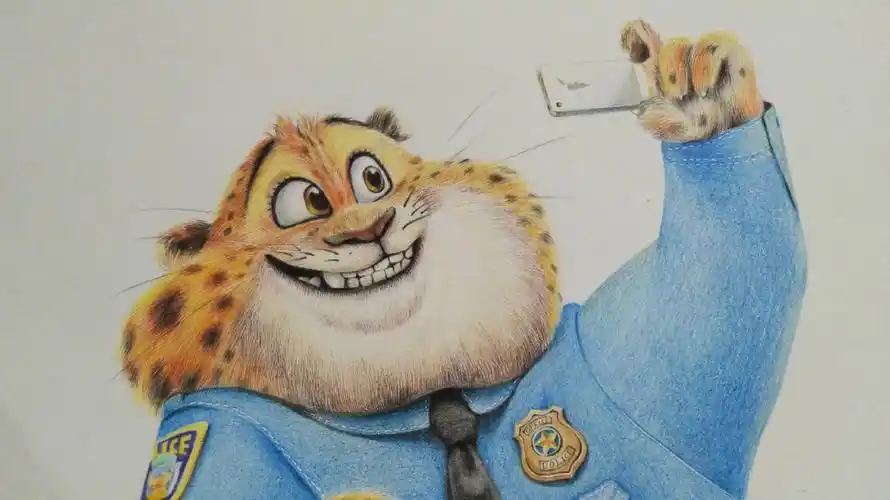 疯狂动物城萌萌的豹警官绘画步骤