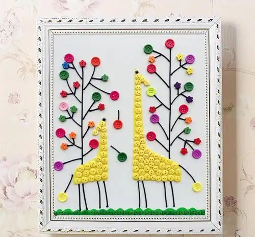 儿童创意纽扣画, 没有做不到, 只有想不到!