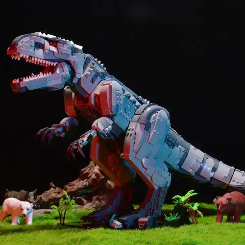玩具大型乐高侏罗纪恐龙积木霸王龙巨大成年高难度塑料积木