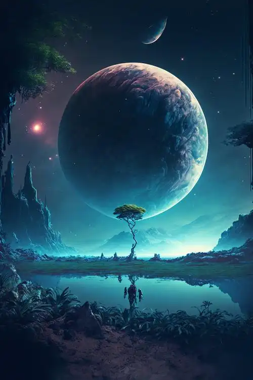 ai绘制的阿凡达电影中的潘多拉星球概念图(14幅,编号p53)