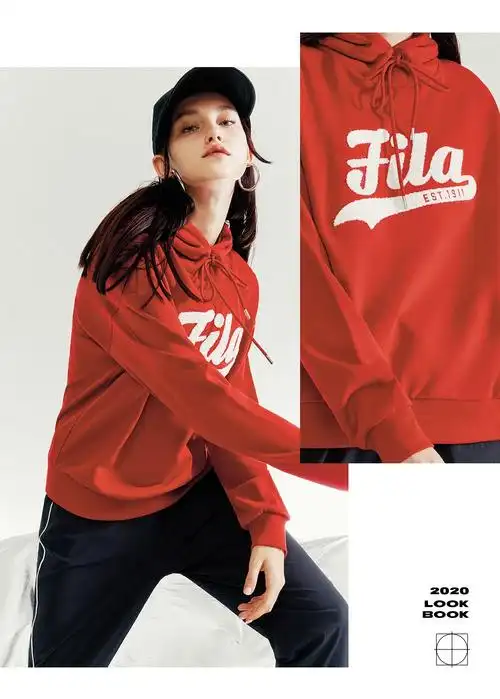 filafusion斐乐女子连帽卫衣2020秋季新款毛绒logo个性时尚女标准白wt