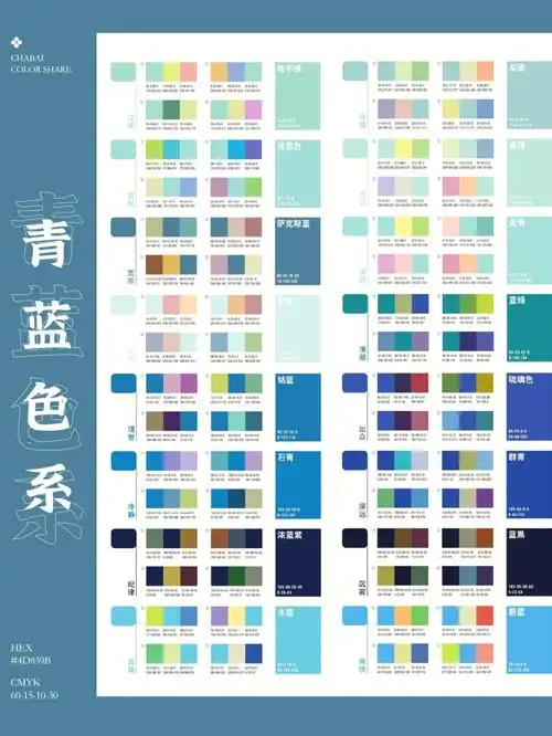 青蓝色系_蓝色系_文案_红色系_穿搭_绿色系_服饰_青色系