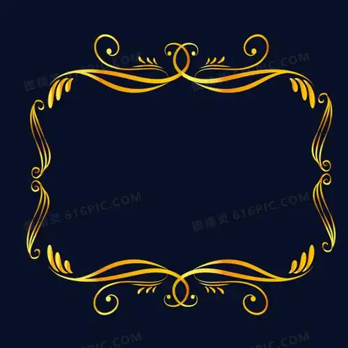 金色巴洛克边框免抠素材