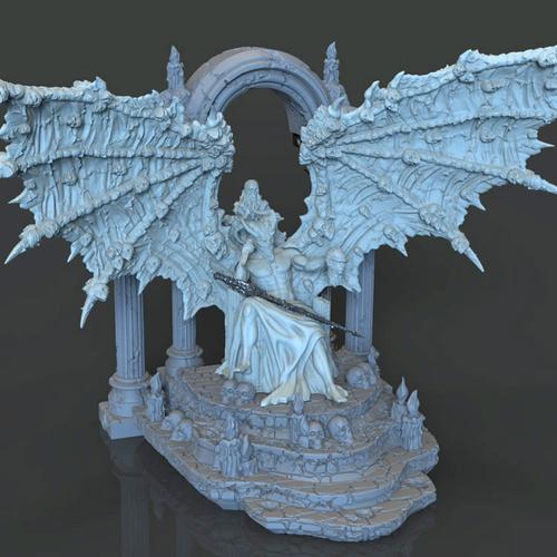 3d打印图纸模型素材堕落天使路西法stl摆件立体圆雕图f3299