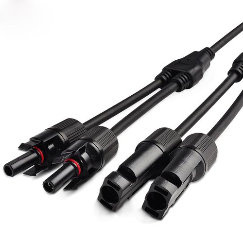 mc4光伏连接器y型三通公母插头太阳能电池板组件并联一分二连接头