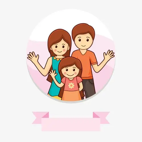 打招呼icon打招呼的三口之家矢量图