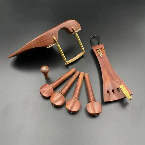 配件小提琴整套套红檀木琴轴尾柱拉弦腮托带尾拉弦板