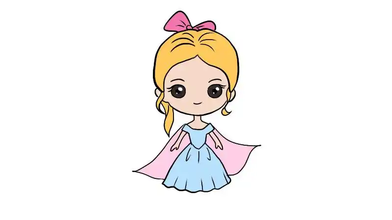 卡通人物简笔画美少女画法